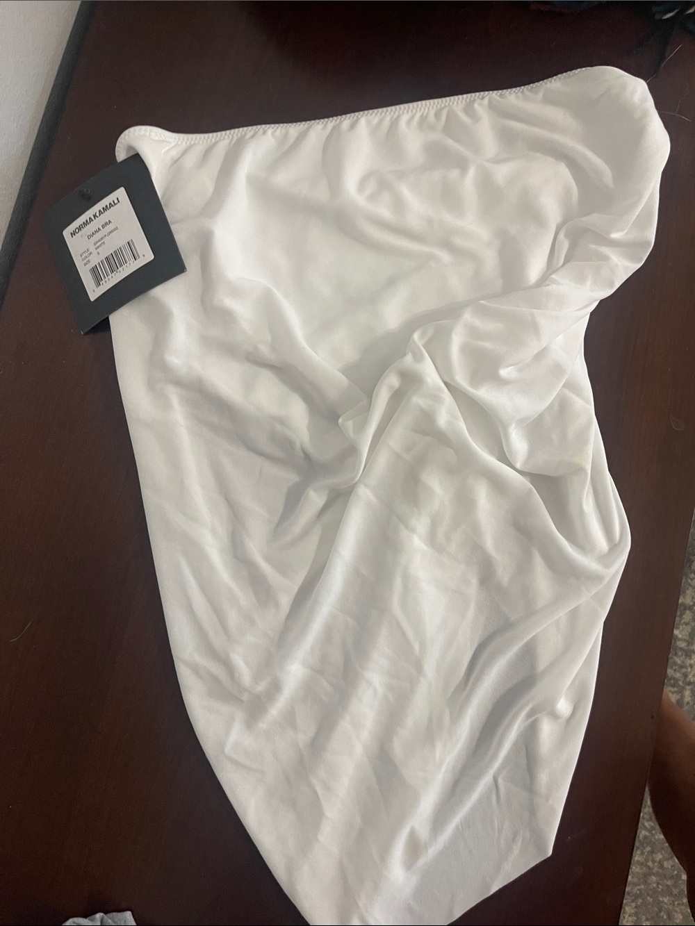 Norma Kamali White Diana Bandeau Bra